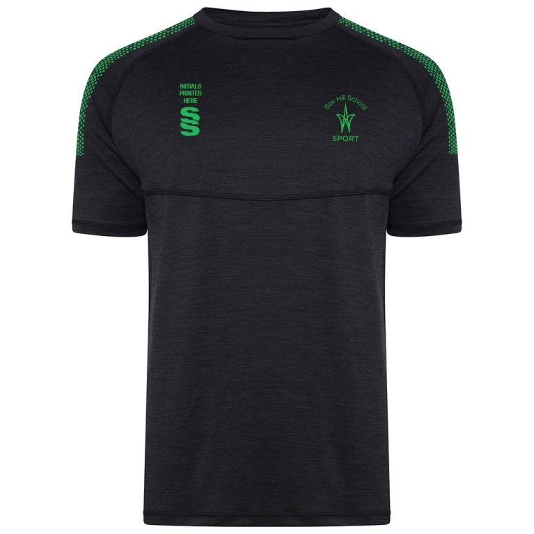 Box Hill School Staff Dual Gym T-shirt : Black Melange