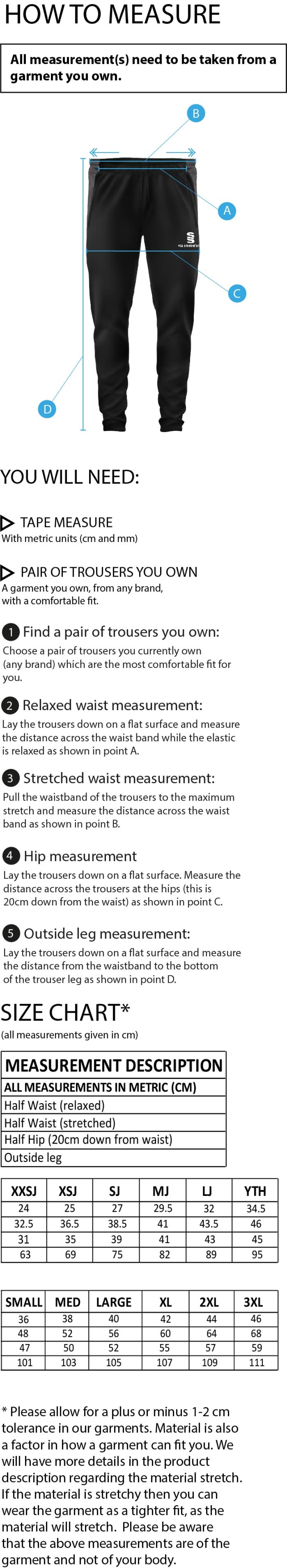 Box Hill School Staff Dual Skinny Pant : Black - Size Guide