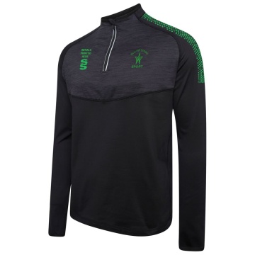 Box Hill School Staff 1/4 Zip Dual Performance Top :  Black