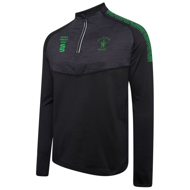 Box Hill School Staff 1/4 Zip Dual Performance Top :  Black