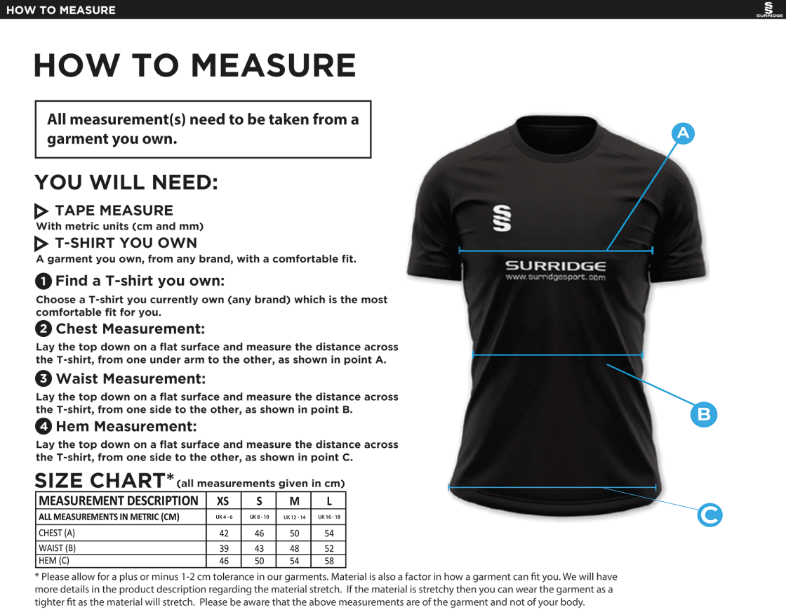 Box Hill School Staff Women's Dual Solid Colour Polo : Black - Size Guide