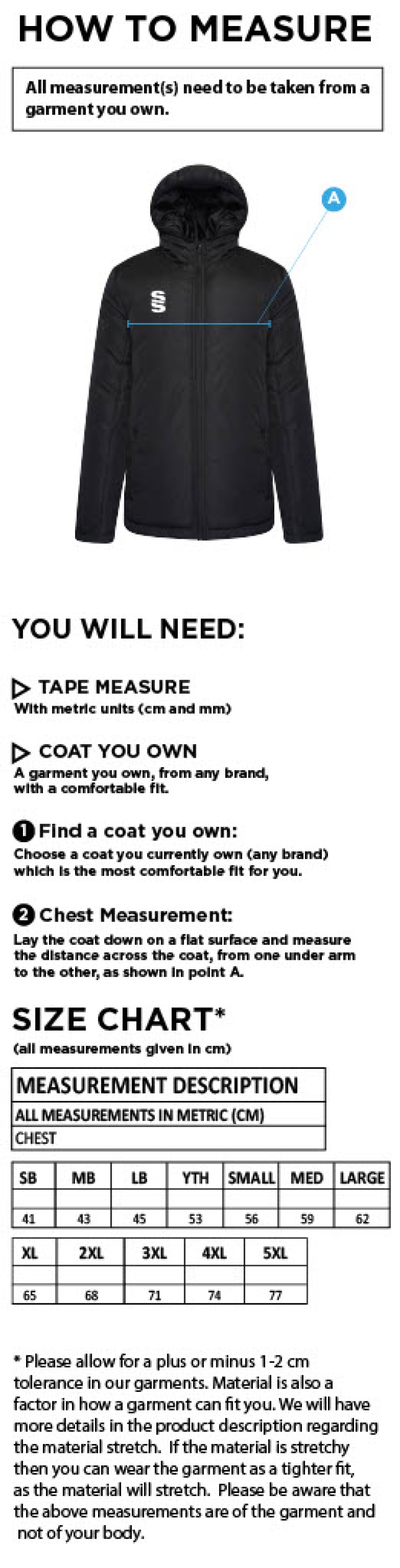 Women's Ct Padded Jacket : Black - Size Guide